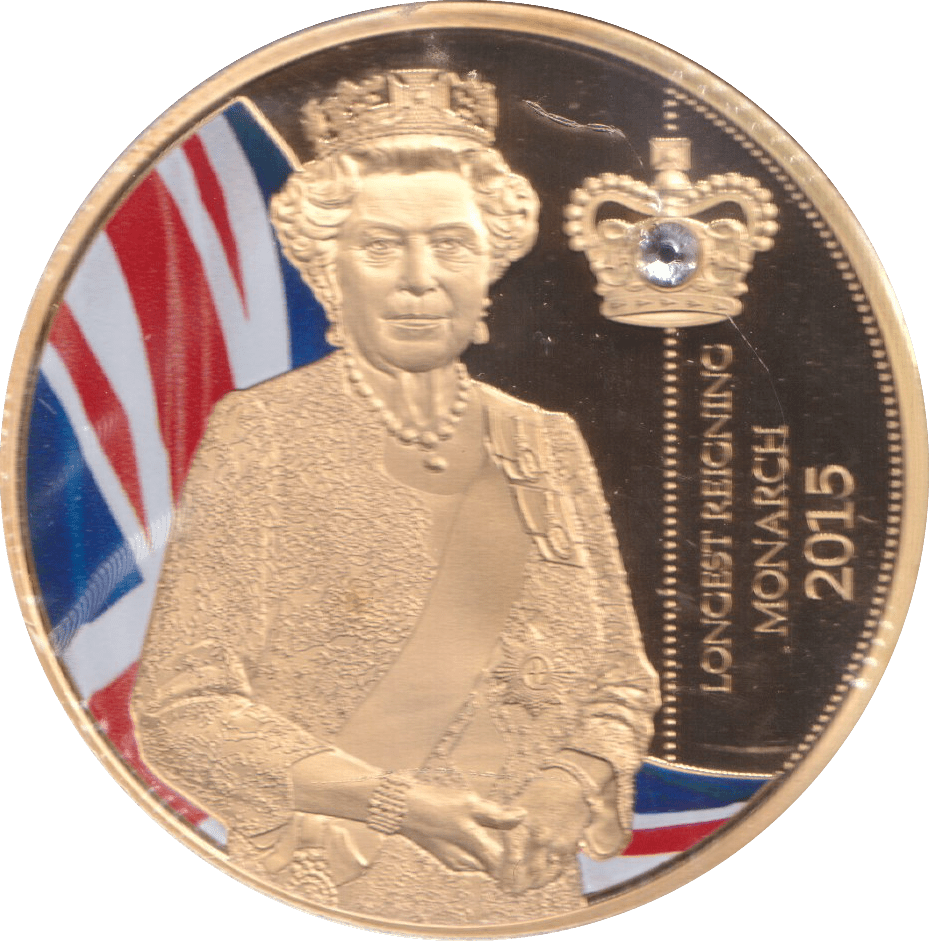 1998 GOLD PLATED COMMEMORATIVE MEDALLION QUEEN ELIZABETH II - WORLD COINS - Cambridgeshire Coins