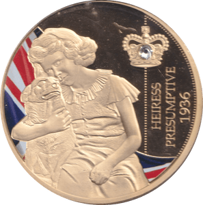 1998 GOLD PLATED COMMEMORATIVE MEDALLION QUEEN ELIZABETH II - WORLD COINS - Cambridgeshire Coins