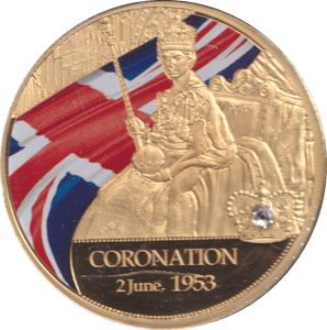 1998 GOLD PLATED COMMEMORATIVE MEDALLION QUEEN ELIZABETH II - WORLD COINS - Cambridgeshire Coins