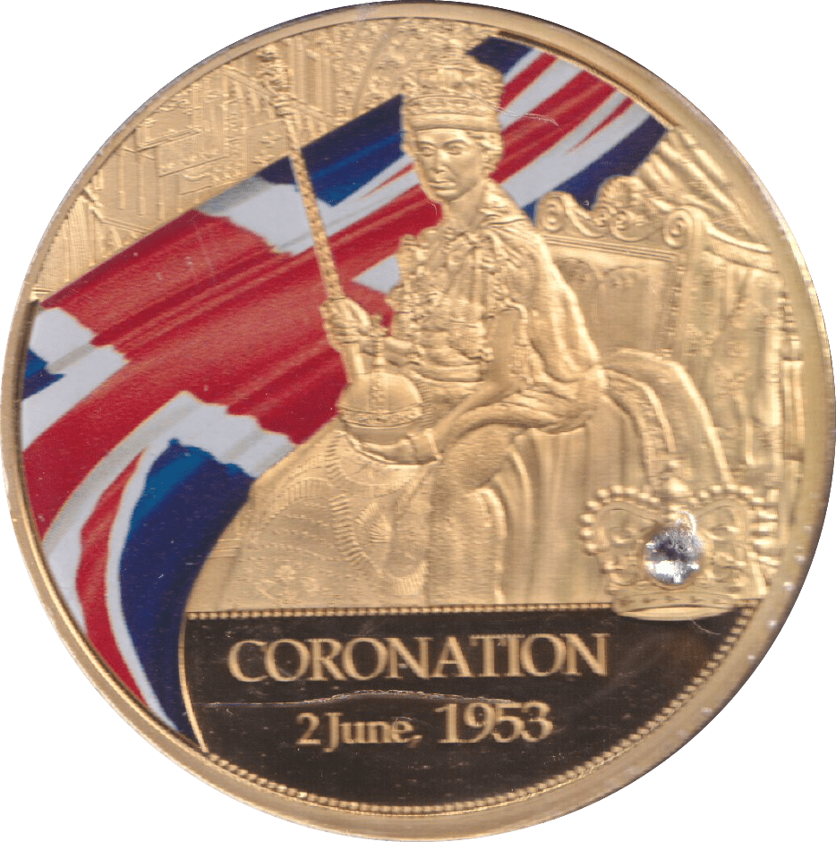 1998 GOLD PLATED COMMEMORATIVE MEDALLION QUEEN ELIZABETH II - WORLD COINS - Cambridgeshire Coins