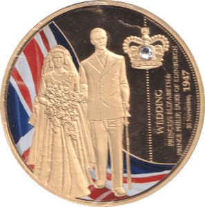 1998 GOLD PLATED COMMEMORATIVE MEDALLION QUEEN ELIZABETH II - WORLD COINS - Cambridgeshire Coins