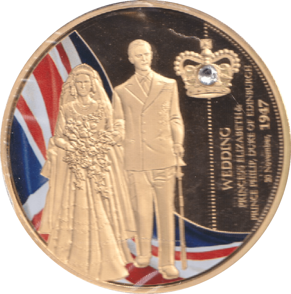 1998 GOLD PLATED COMMEMORATIVE MEDALLION QUEEN ELIZABETH II - WORLD COINS - Cambridgeshire Coins
