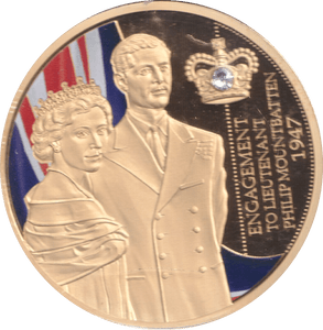 1998 GOLD PLATED COMMEMORATIVE MEDALLION QUEEN ELIZABETH II - WORLD COINS - Cambridgeshire Coins