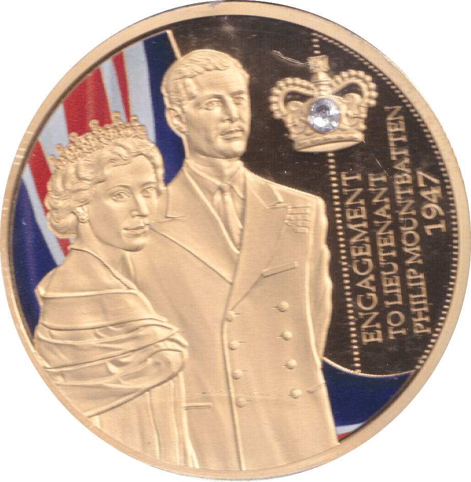 1998 GOLD PLATED COMMEMORATIVE MEDALLION QUEEN ELIZABETH II - WORLD COINS - Cambridgeshire Coins