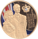 1998 GOLD PLATED COMMEMORATIVE MEDALLION QUEEN ELIZABETH II - WORLD COINS - Cambridgeshire Coins