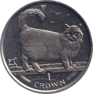 1998 ONE CROWN BIRMAN CAT ISLE OF MAN - WORLD COINS - Cambridgeshire Coins