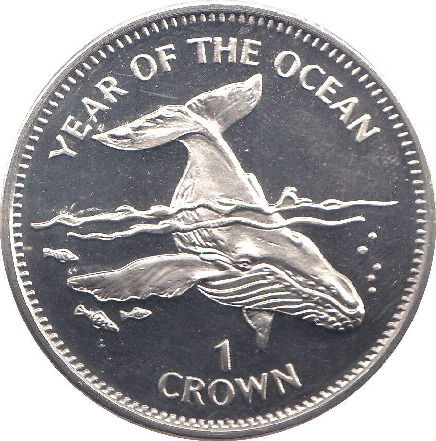 1998 ONE CROWN YEAR OF THE OCEAN - WORLD COINS - Cambridgeshire Coins