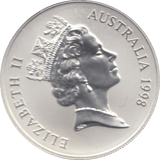 1998 ONE DOLLAR SILVER PROOF AUSTRALIA - SILVER WORLD COINS - Cambridgeshire Coins