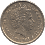 1998 ONE POUND ISLE OF MAN - WORLD COINS - Cambridgeshire Coins