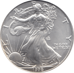 1998 SILVER LIBERTY DOLLAR USA - SILVER WORLD COINS - Cambridgeshire Coins