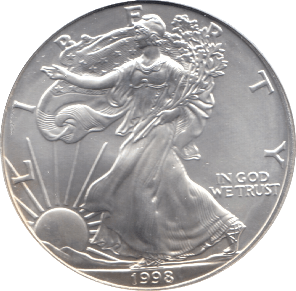 1998 SILVER LIBERTY DOLLAR USA - SILVER WORLD COINS - Cambridgeshire Coins