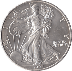 1998 SILVER LIBERTY DOLLAR USA - SILVER WORLD COINS - Cambridgeshire Coins