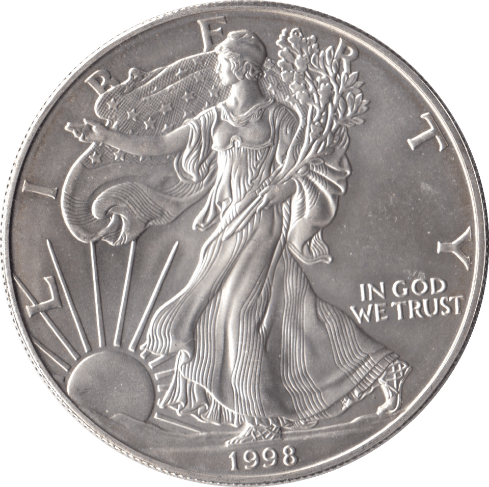 1998 SILVER LIBERTY DOLLAR USA - SILVER WORLD COINS - Cambridgeshire Coins