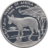 1998 SILVER PROOF 1000 SHILLINGS CANIS MESOMELAS AFRICAN WILDLIFE SOMALIA - SILVER WORLD COINS - Cambridgeshire Coins