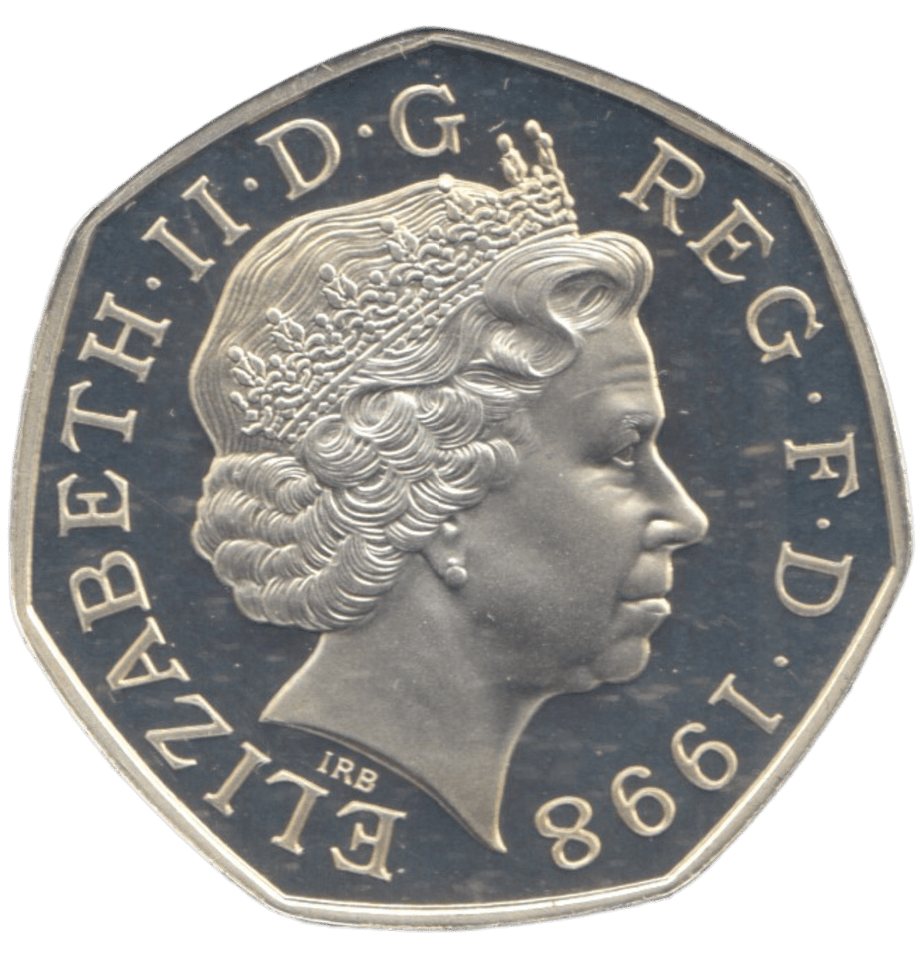 1998 SILVER PROOF 50P 25TH ANNIVERSARY OF THE EU - 50P Silver Proof - Cambridgeshire Coins