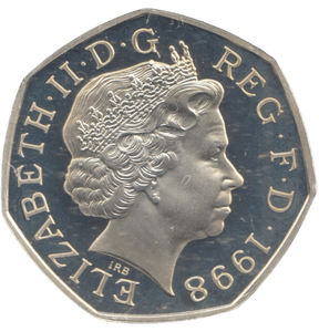 1998 SILVER PROOF 50P 50TH ANNIVERSARY OF THE NHS - 50P Silver Proof - Cambridgeshire Coins