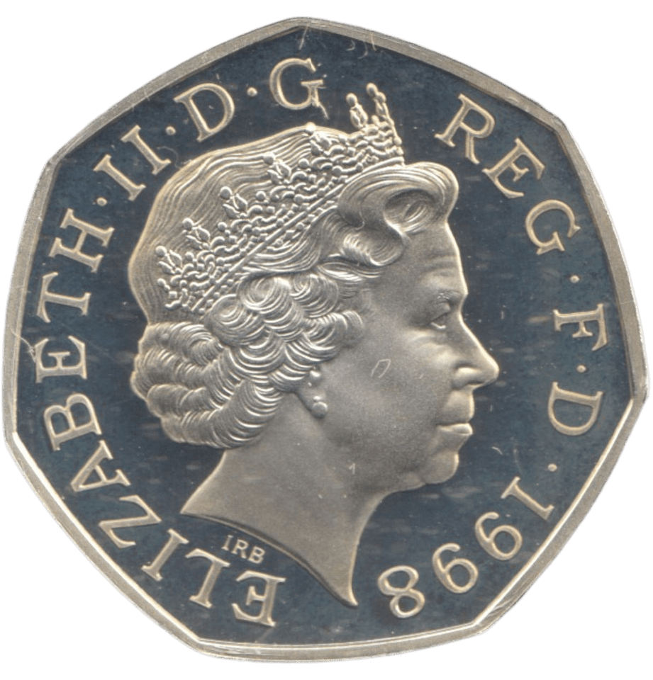 1998 SILVER PROOF 50P 50TH ANNIVERSARY OF THE NHS - 50P Silver Proof - Cambridgeshire Coins