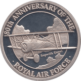 1998 SILVER PROOF 80th ANNIVERSARY RAF TWENTY CROWNS TURKS AND CAICOS - SILVER WORLD COINS - Cambridgeshire Coins