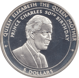 1998 SILVER PROOF FIVE DOLLARS CHARLES 50TH BIRTHDAY - SILVER WORLD COINS - Cambridgeshire Coins