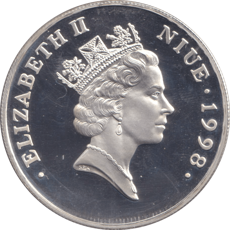 1998 SILVER PROOF FIVE DOLLARS THE SILVER WEDDING - SILVER WORLD COINS - Cambridgeshire Coins