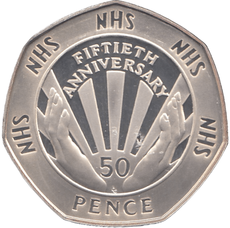 1998 SILVER PROOF NHS FIFTY PENCE UNITED KINGDOM - SILVER WORLD COINS - Cambridgeshire Coins