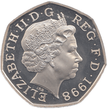 1998 SILVER PROOF NHS FIFTY PENCE UNITED KINGDOM - SILVER WORLD COINS - Cambridgeshire Coins