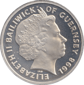1998 SILVER PROOF ONE POUND GUERNSEY - SILVER WORLD COINS - Cambridgeshire Coins