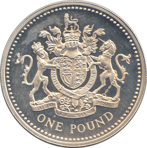 1998 SILVER PROOF ONE POUND ROYAL ARMS - SILVER WORLD COINS - Cambridgeshire Coins