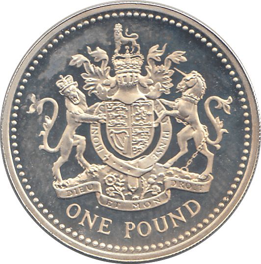 1998 SILVER PROOF ONE POUND ROYAL ARMS - SILVER WORLD COINS - Cambridgeshire Coins