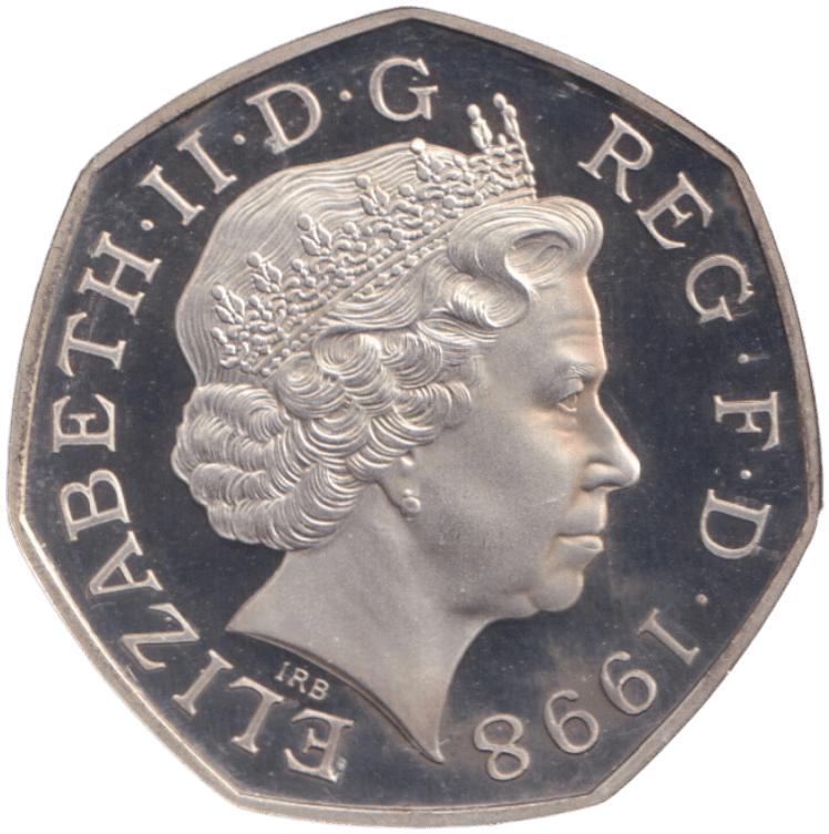 1998 SILVER PROOF PIEDFORT EU 50P - 50P Silver Proof - Cambridgeshire Coins