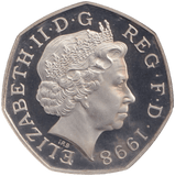 1998 SILVER PROOF PIEDFORT EU 50P - 50P Silver Proof - Cambridgeshire Coins