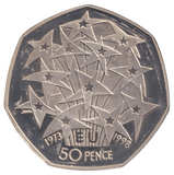 1998 SILVER PROOF PIEDFORT EU 50P - 50P Silver Proof - Cambridgeshire Coins