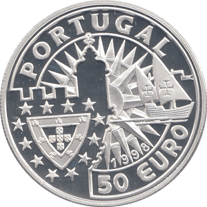 1998 SILVER PROOF PORTUGAL 50 EUROS - WORLD COINS - Cambridgeshire Coins