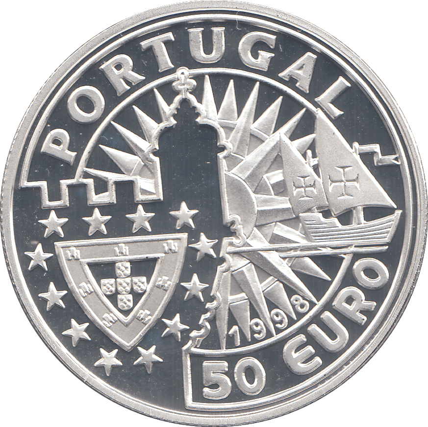 1998 SILVER PROOF PORTUGAL 50 EUROS - WORLD COINS - Cambridgeshire Coins