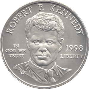 1998 SILVER PROOF ROBERT F. KENNEDY ONE DOLLAR USA - SILVER WORLD COINS - Cambridgeshire Coins