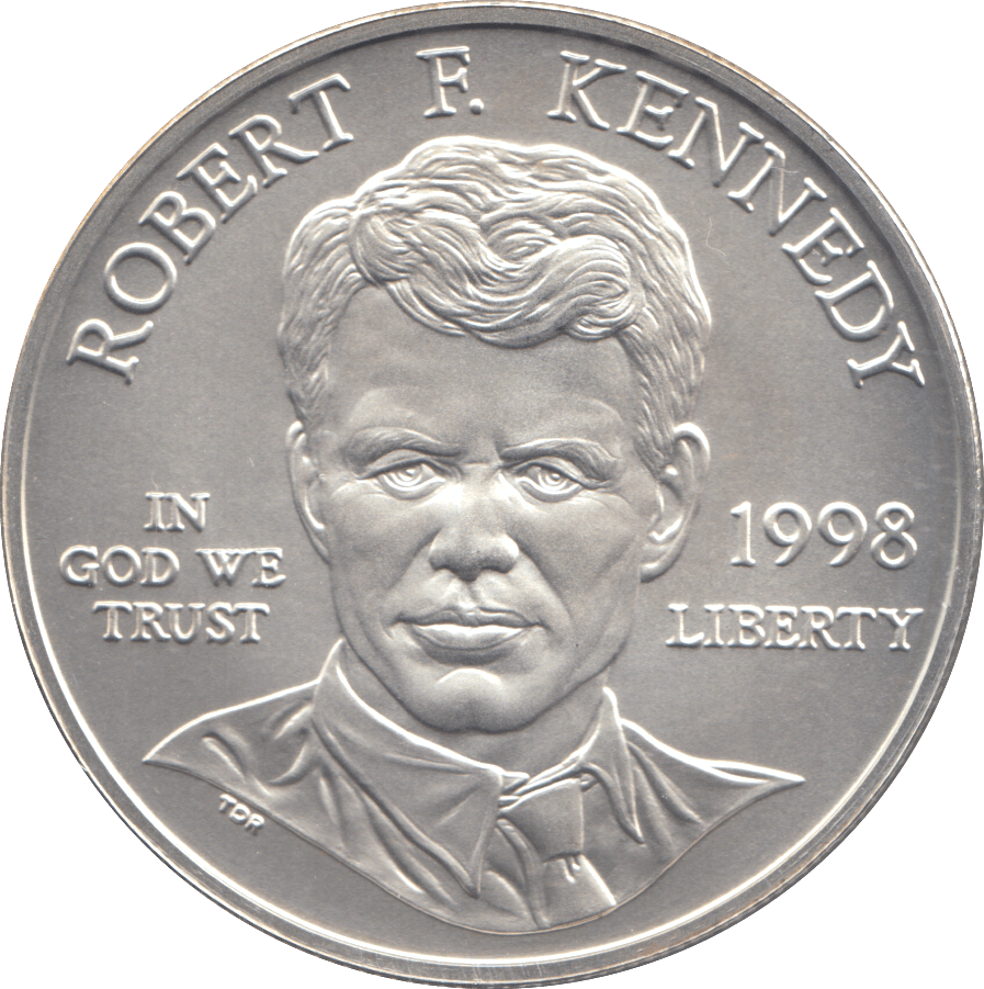 1998 SILVER PROOF ROBERT F. KENNEDY ONE DOLLAR USA - SILVER WORLD COINS - Cambridgeshire Coins