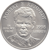 1998 SILVER PROOF ROBERT F. KENNEDY ONE DOLLAR USA - SILVER WORLD COINS - Cambridgeshire Coins