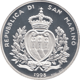 1998 SILVER PROOF SAN MARINO 10K LIRA - WORLD COINS - Cambridgeshire Coins