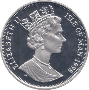 1998 SILVER PROOF WORLD CUP FRANCE COMMEMORATIVE CROWN ISLE OF MAN - SILVER WORLD COINS - Cambridgeshire Coins
