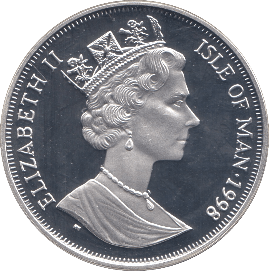 1998 SILVER PROOF WORLD CUP FRANCE COMMEMORATIVE CROWN ISLE OF MAN - SILVER WORLD COINS - Cambridgeshire Coins