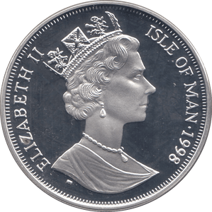 1998 SILVER PROOF WORLD CUP FRANCE COMMEMORATIVE CROWN ISLE OF MAN - SILVER WORLD COINS - Cambridgeshire Coins