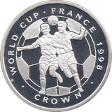 1998 SILVER PROOF WORLD CUP FRANCE COMMEMORATIVE CROWN ISLE OF MAN - SILVER WORLD COINS - Cambridgeshire Coins