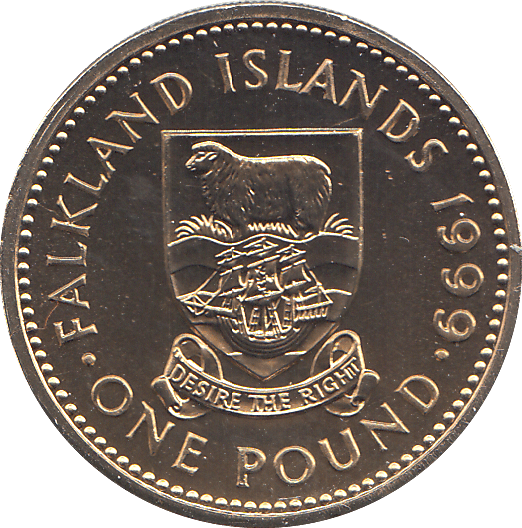 1999 1 POUND FALKLAND ISLANDS ( BU ) - WORLD COINS - Cambridgeshire Coins