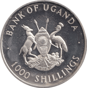 1999 1000 SHILLINGS BANK OF UGANDA QUEEN ELIZABETH AND MOTHER - SILVER WORLD COINS - Cambridgeshire Coins