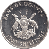 1999 1000 SHILLINGS BANK OF UGANDA QUEEN ELIZABETH AND MOTHER - SILVER WORLD COINS - Cambridgeshire Coins