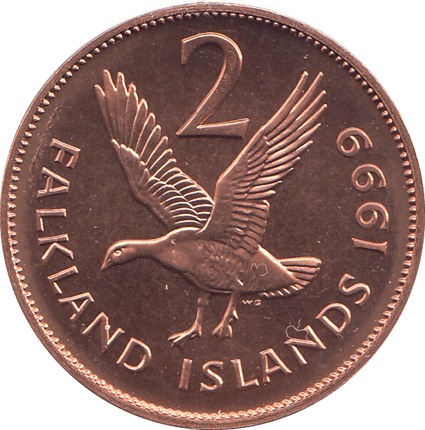 1999 2 PENCE FALKLAND ISLANDS ( BU ) - WORLD COINS - Cambridgeshire Coins