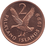 1999 2 PENCE FALKLAND ISLANDS ( BU ) - WORLD COINS - Cambridgeshire Coins