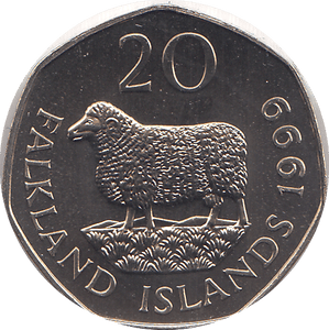 1999 20 PENCE FALKLAND ISLANDS ( BU ) - WORLD COINS - Cambridgeshire Coins