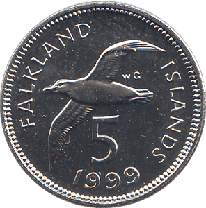 1999 5 PENCE FALKLAND ISLANDS ( BU ) - WORLD COINS - Cambridgeshire Coins