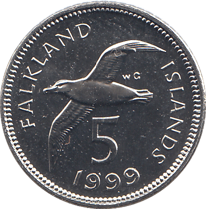 1999 5 PENCE FALKLAND ISLANDS ( BU ) - WORLD COINS - Cambridgeshire Coins